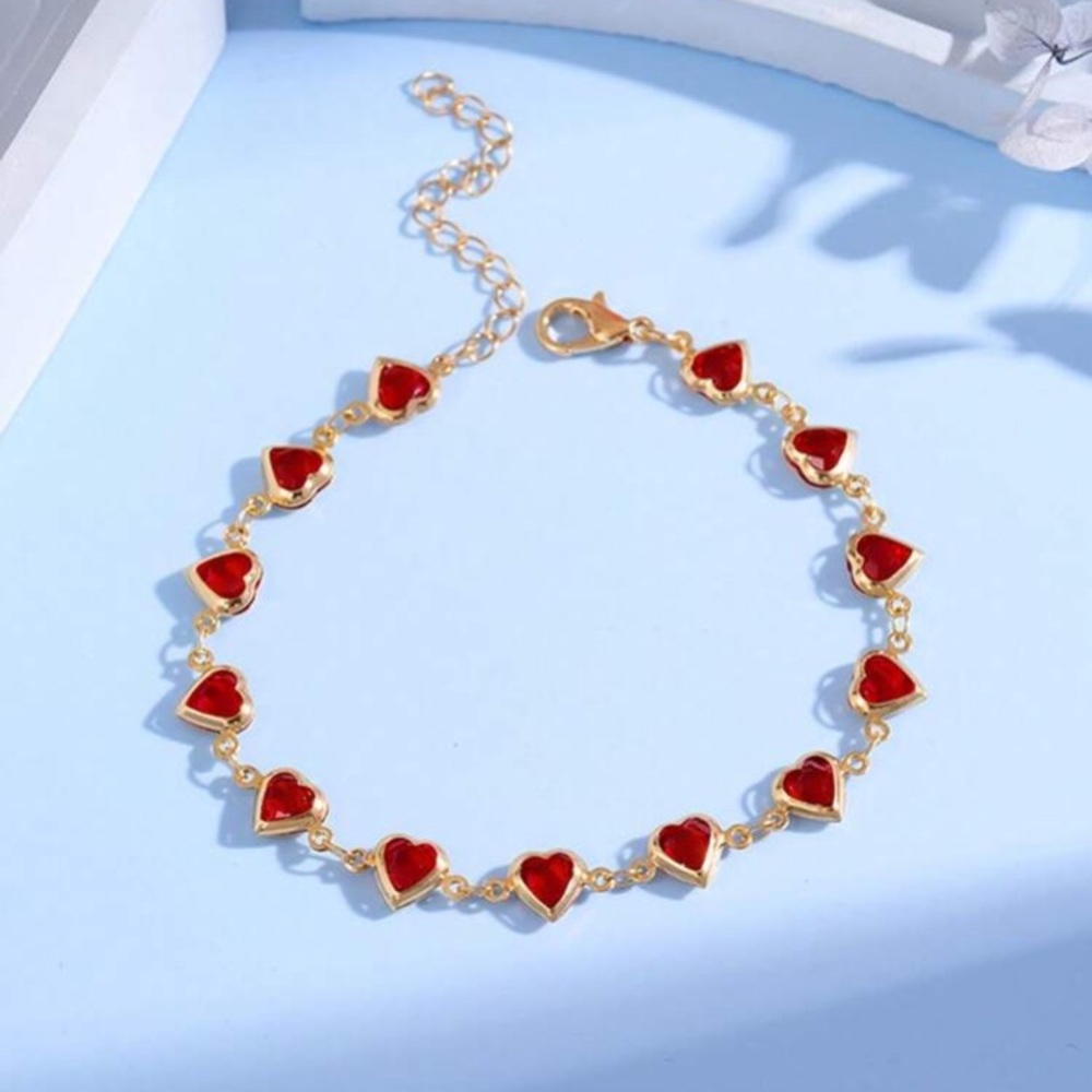 Red Heart-Shaped Bracelet